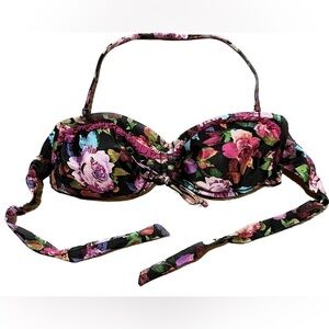 ALLEN Schwartz Floral Bathing Suit Top Size 12